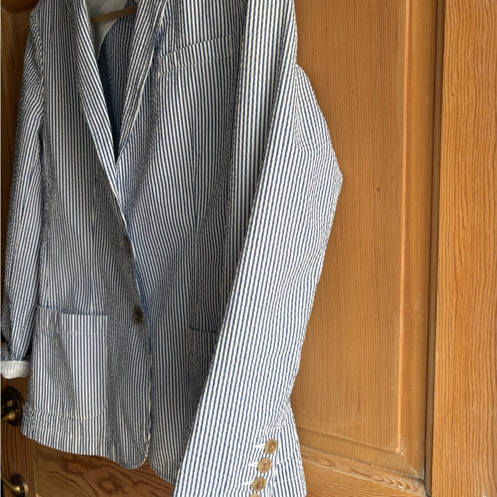 2-Piece L.L. Bean Navy and White Striped Blazer and Shorts Set size 4 - Picture 5 of 16